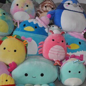 Lot of 16 Assorted Squishmallow New With Tags. Small, Medium & Large